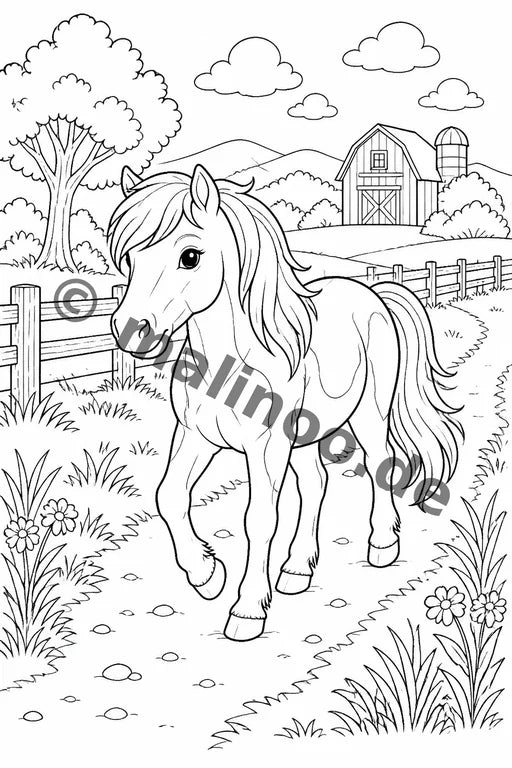 Bauernhoftiere Malbuch 20 Ausmalbilder gedruckt+lose – Vorschaubild 8