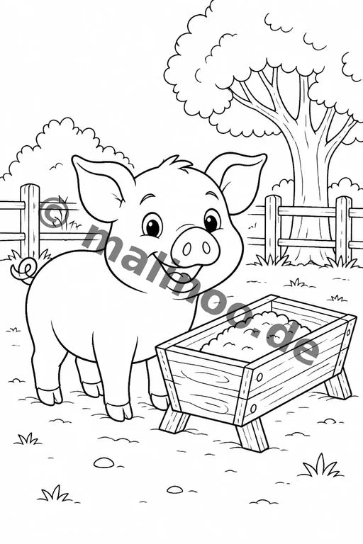 Bauernhoftiere Malbuch 50 Ausmalbilder PDF Download – Vorschaubild 3