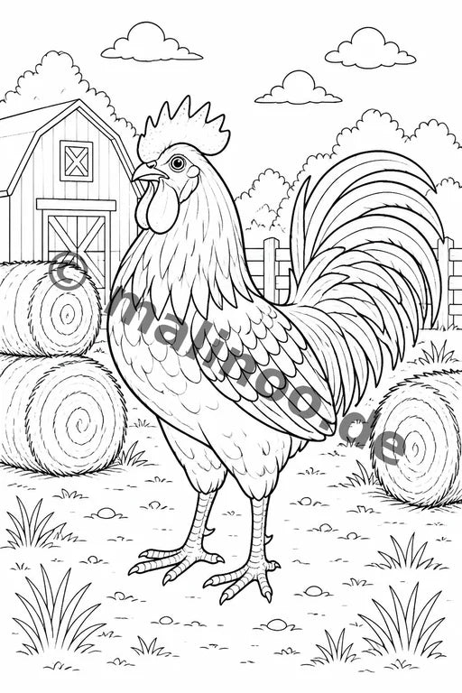 Bauernhoftiere Malbuch 50 Ausmalbilder PDF Download – Vorschaubild 4