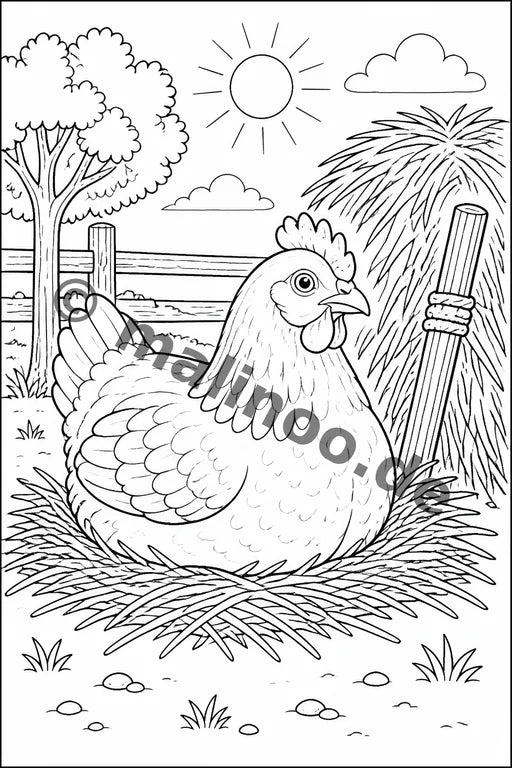 Bauernhoftiere Malbuch 50 Ausmalbilder PDF Download – Vorschaubild 5