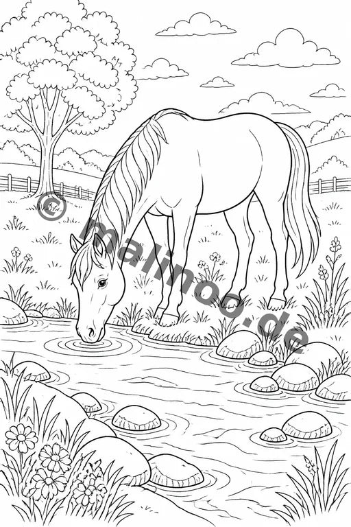 Bauernhoftiere Malbuch 50 Ausmalbilder gedruckt+gebunden – Vorschaubild 7