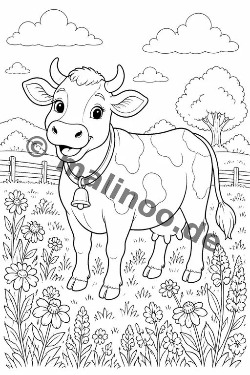 Bauernhoftiere Malbuch 50 Ausmalbilder gedruckt+lose – Vorschaubild 1