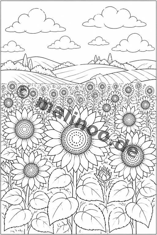 Blumen Malbuch 100 Ausmalbilder gedruckt+gebunden – Vorschaubild 1