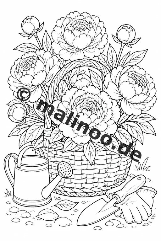 Blumen Malbuch 100 Ausmalbilder gedruckt+gebunden – Vorschaubild 2