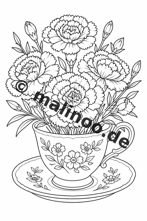 Blumen Malbuch 100 Ausmalbilder gedruckt+gebunden – Vorschaubild 3