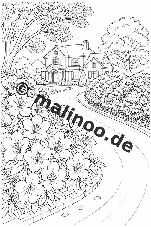 Blumen Malbuch 100 Ausmalbilder gedruckt+gebunden – Vorschaubild 5
