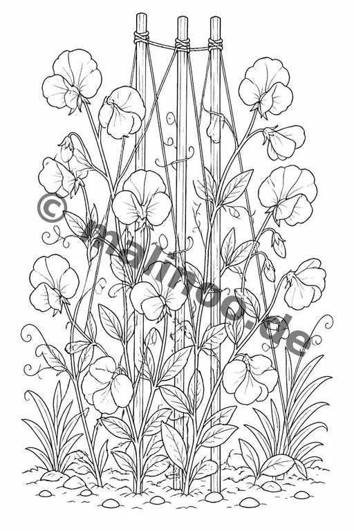 Blumen Malbuch 100 Ausmalbilder gedruckt+gebunden – Vorschaubild 8
