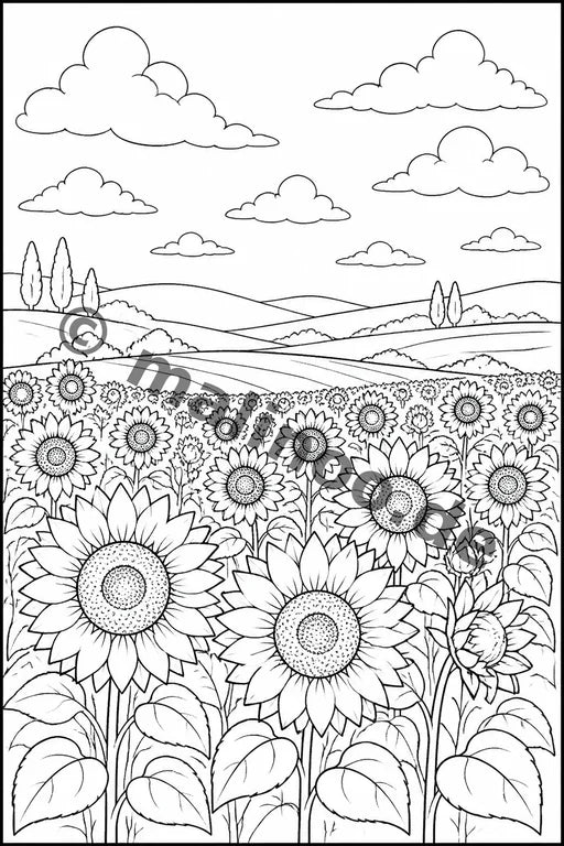 Blumen Malbuch 20 Ausmalbilder PDF Download – Vorschaubild 1