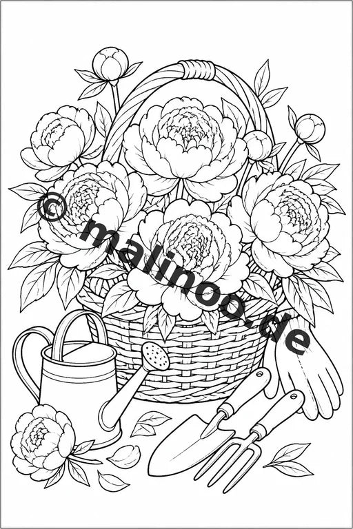 Blumen Malbuch 20 Ausmalbilder PDF Download digital – Vorschaubild 2