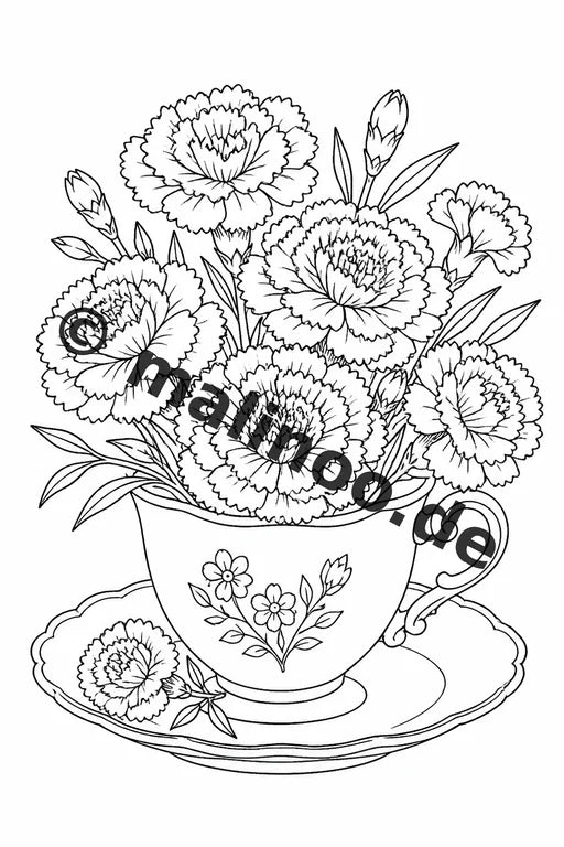 Blumen Malbuch 20 Ausmalbilder PDF Download digital – Vorschaubild 3