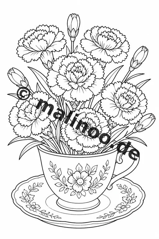 Blumen Malbuch 20 Ausmalbilder PDF Download digital – Vorschaubild 3
