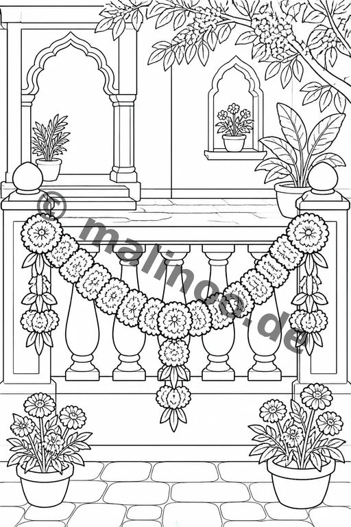 Blumen Malbuch 20 Ausmalbilder PDF Download – Vorschaubild 4