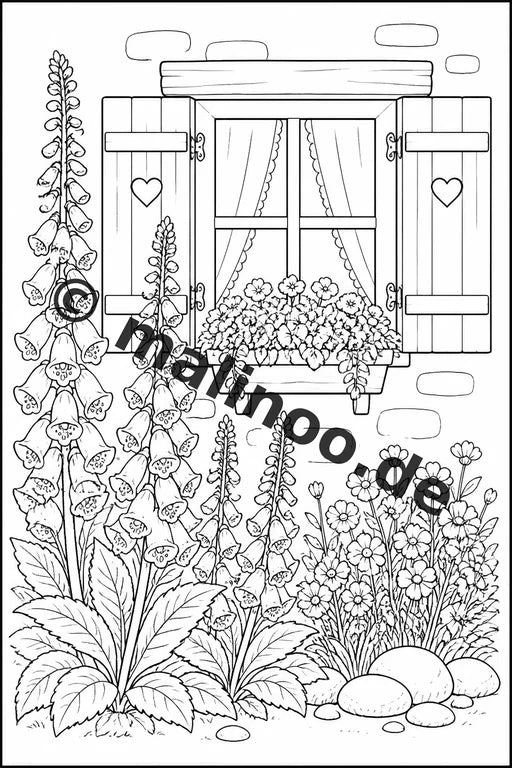 Blumen Malbuch 20 Ausmalbilder PDF Download digital – Vorschaubild 4
