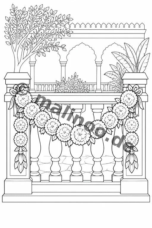 Blumen Malbuch 20 Ausmalbilder PDF Download – Vorschaubild 4