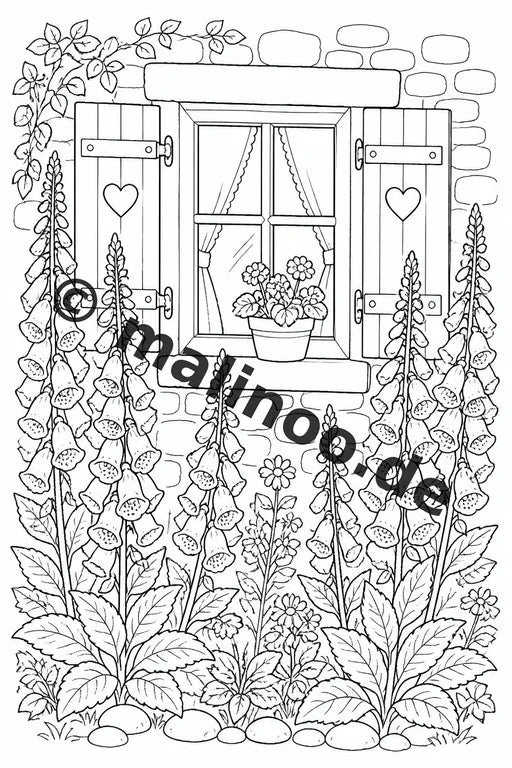 Blumen Malbuch 20 Ausmalbilder PDF Download digital – Vorschaubild 4