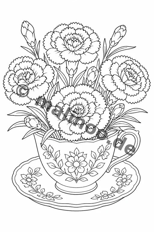 Blumen Malbuch 20 Ausmalbilder PDF Download – Vorschaubild 5