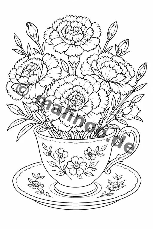 Blumen Malbuch 20 Ausmalbilder PDF Download – Vorschaubild 5