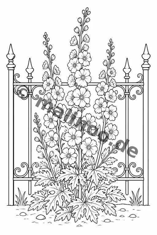Blumen Malbuch 20 Ausmalbilder gedruckt+gebunden – Vorschaubild 10