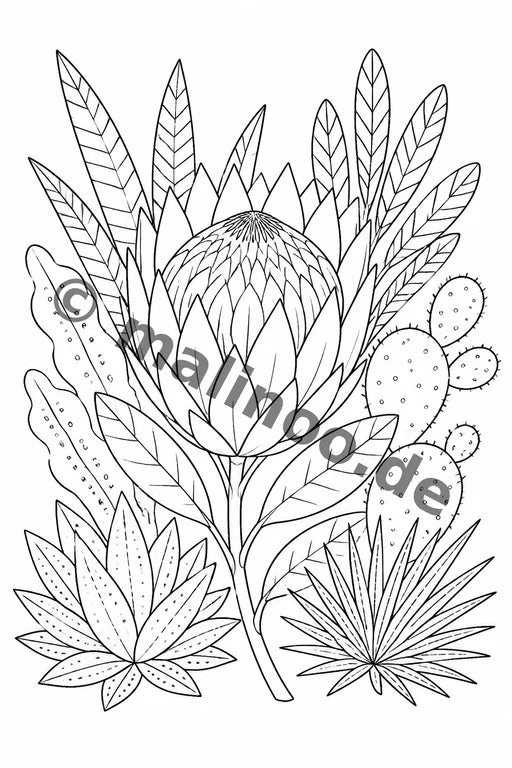 Blumen Malbuch 20 Ausmalbilder gedruckt+gebunden – Vorschaubild 10