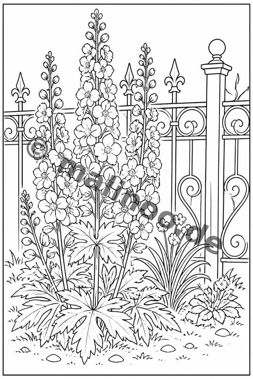 Blumen Malbuch 20 Ausmalbilder gedruckt+gebunden – Vorschaubild 10