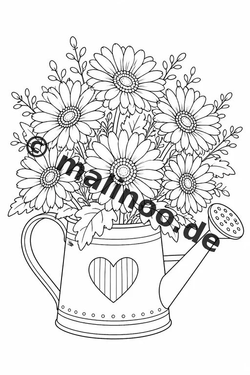 Blumen Malbuch 20 Ausmalbilder gedruckt und gebunden – Vorschaubild 10