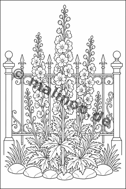 Blumen Malbuch 20 Ausmalbilder gedruckt+gebunden – Vorschaubild 10
