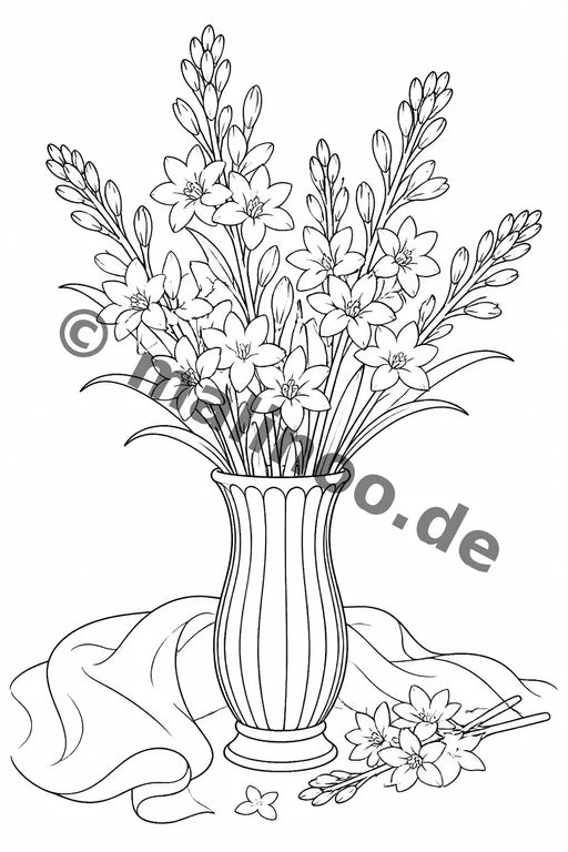 Blumen Malbuch 20 Ausmalbilder gedruckt+gebunden – Vorschaubild 11