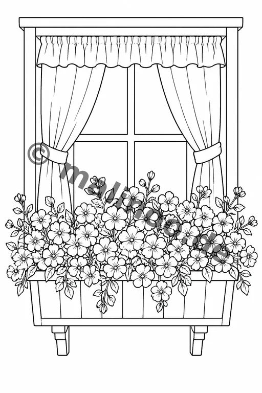 Blumen Malbuch 20 Ausmalbilder gedruckt+gebunden – Vorschaubild 13