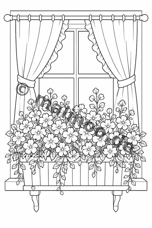 Blumen Malbuch 20 Ausmalbilder gedruckt+gebunden – Vorschaubild 13