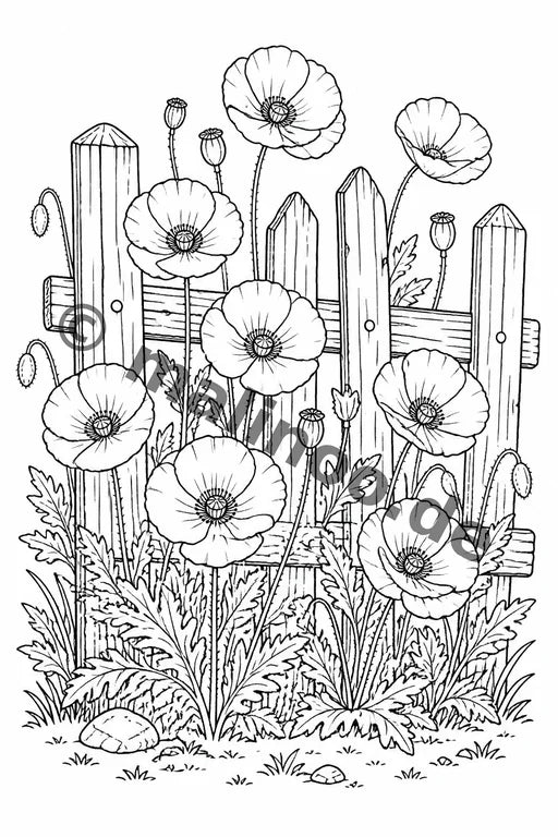 Blumen Malbuch 20 Ausmalbilder gedruckt+gebunden – Vorschaubild 2