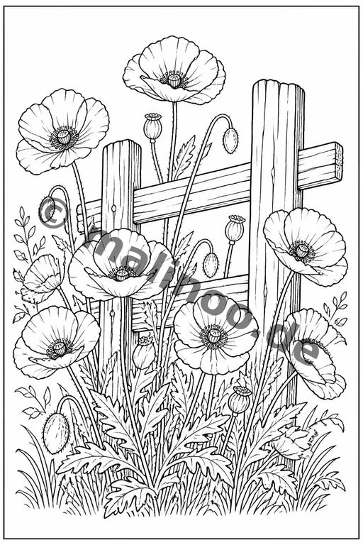 Blumen Malbuch 20 Ausmalbilder gedruckt+gebunden – Vorschaubild 2