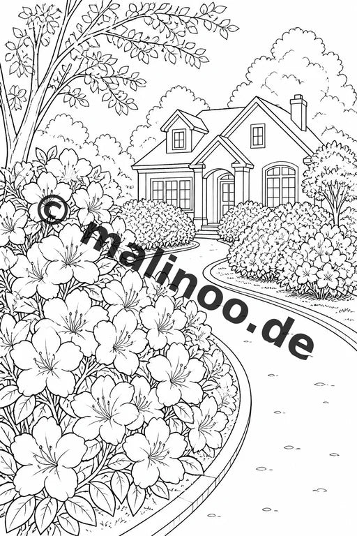 Blumen Malbuch 20 Ausmalbilder gedruckt und gebunden – Vorschaubild 5