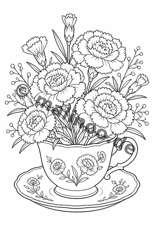 Blumen Malbuch 20 Ausmalbilder gedruckt+gebunden – Vorschaubild 5