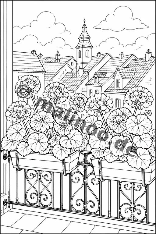 Blumen Malbuch 20 Ausmalbilder gedruckt+gebunden – Vorschaubild 6