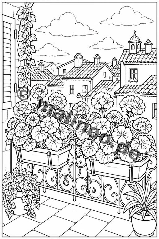 Blumen Malbuch 20 Ausmalbilder gedruckt+gebunden – Vorschaubild 6