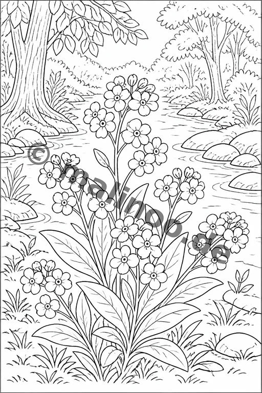 Blumen Malbuch 20 Ausmalbilder gedruckt+gebunden – Vorschaubild 7