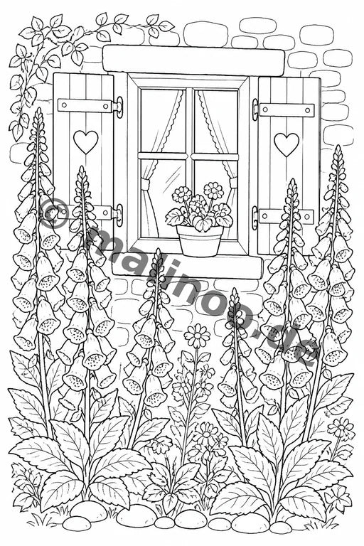 Blumen Malbuch 20 Ausmalbilder gedruckt+gebunden – Vorschaubild 7