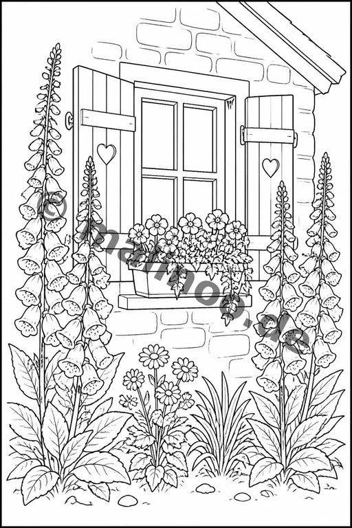 Blumen Malbuch 20 Ausmalbilder gedruckt+gebunden – Vorschaubild 7