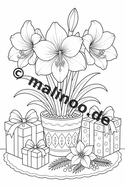 Blumen Malbuch 20 Ausmalbilder gedruckt und gebunden – Vorschaubild 7