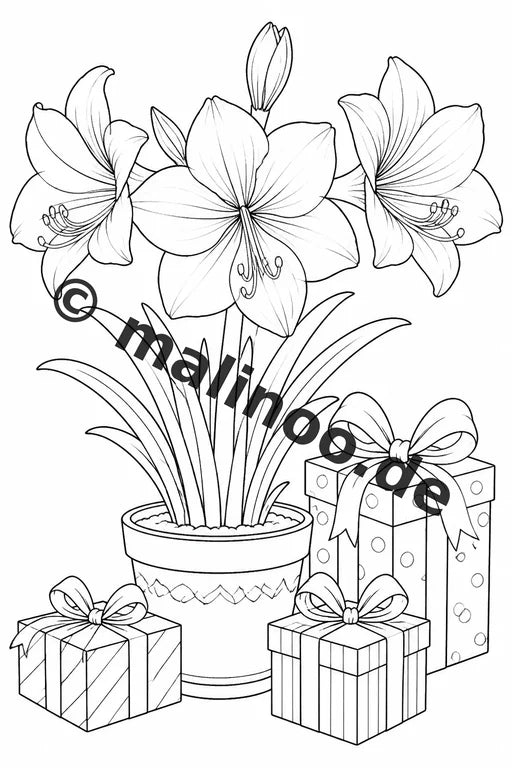Blumen Malbuch 20 Ausmalbilder gedruckt und gebunden – Vorschaubild 7