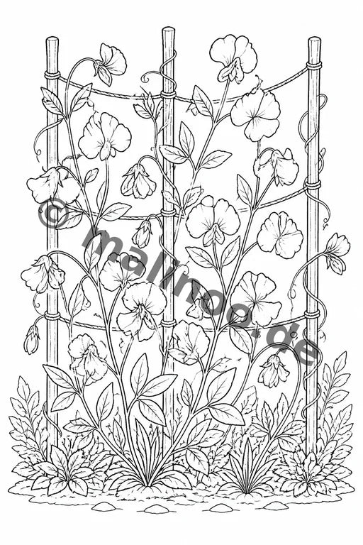 Blumen Malbuch 20 Ausmalbilder gedruckt+gebunden – Vorschaubild 8