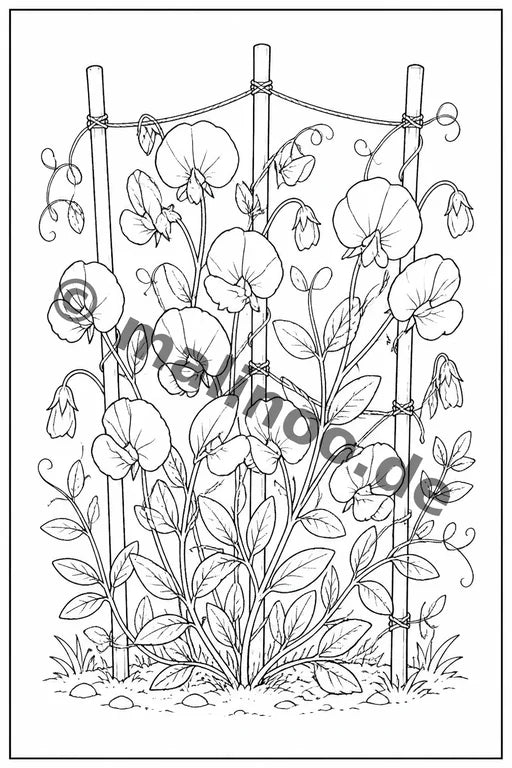 Blumen Malbuch 20 Ausmalbilder gedruckt+gebunden – Vorschaubild 8