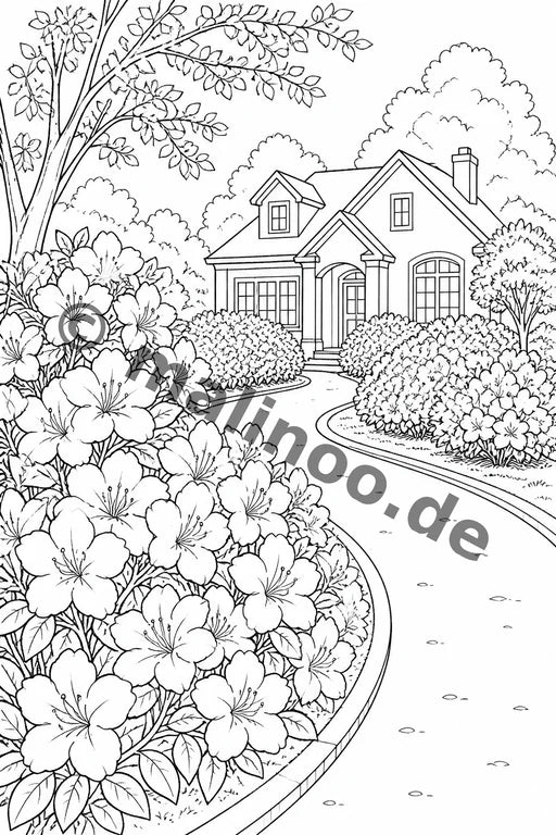 Blumen Malbuch 20 Ausmalbilder gedruckt+gebunden – Vorschaubild 9