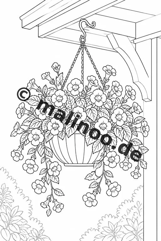 Blumen Malbuch 20 Ausmalbilder gedruckt und gebunden – Vorschaubild 9