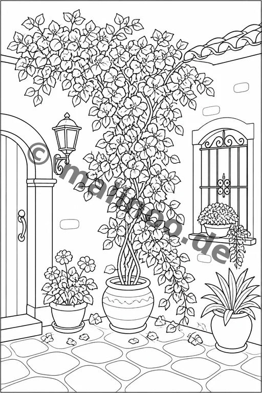 Blumen Malbuch 20 Ausmalbilder gedruckt+gebunden – Vorschaubild 9