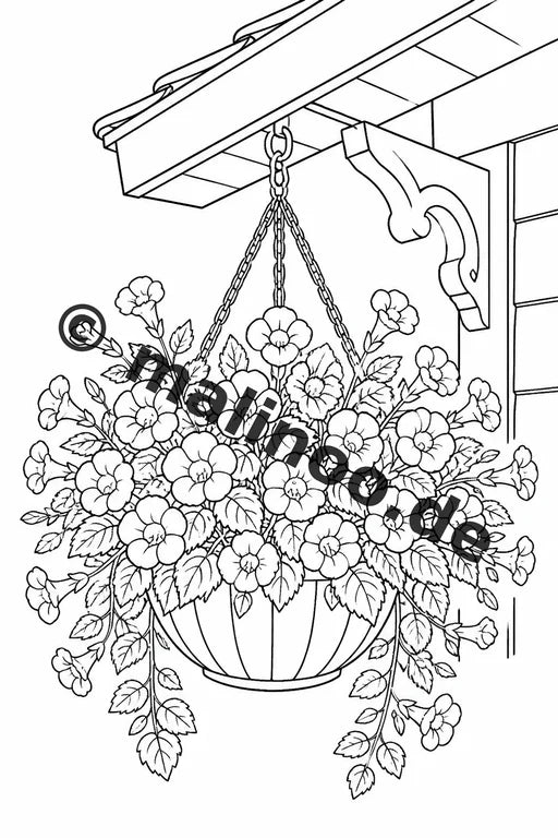 Blumen Malbuch 20 Ausmalbilder gedruckt und gebunden – Vorschaubild 9