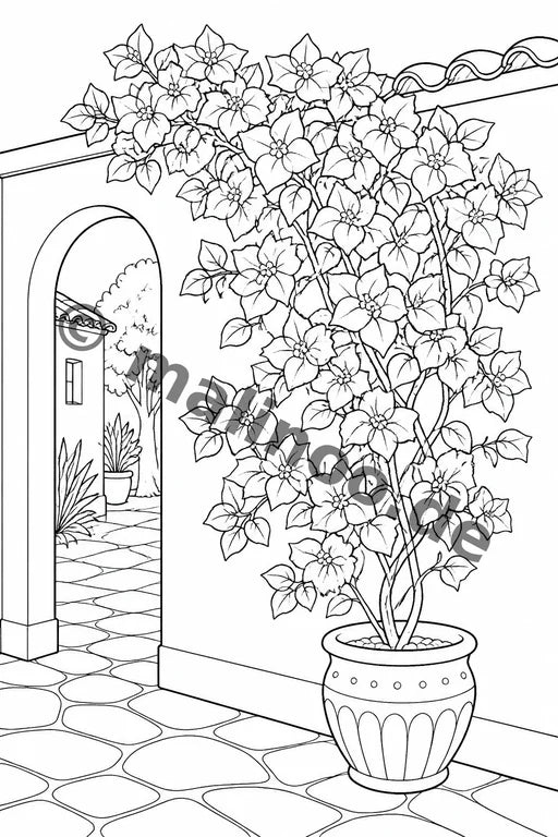 Blumen Malbuch 20 Ausmalbilder gedruckt+gebunden – Vorschaubild 9