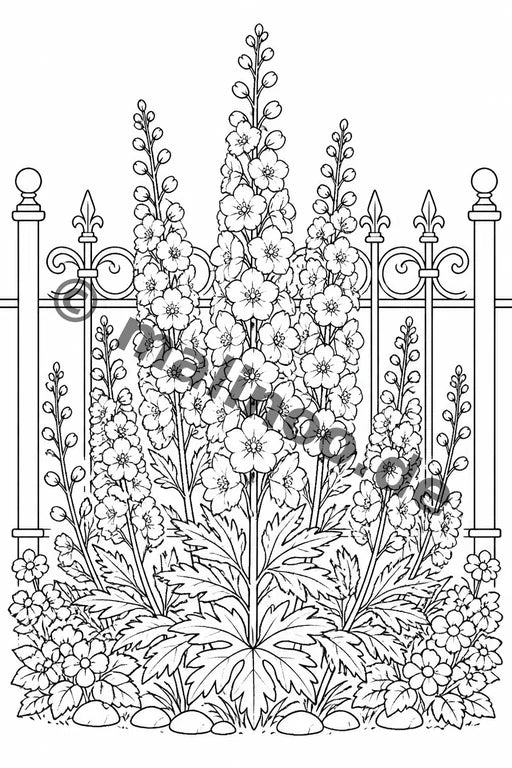 Blumen Malbuch 20 Ausmalbilder gedruckt+lose – Vorschaubild 10