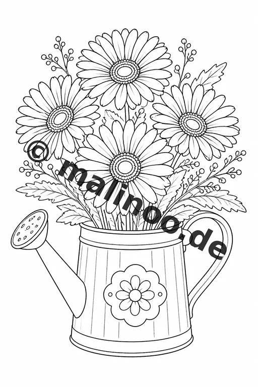 Blumen Malbuch 20 Ausmalbilder gedruckt, ungebunden – Vorschaubild 10