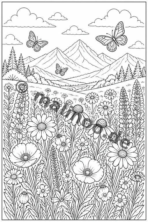 Blumen Malbuch 20 Ausmalbilder gedruckt+lose – Vorschaubild 2